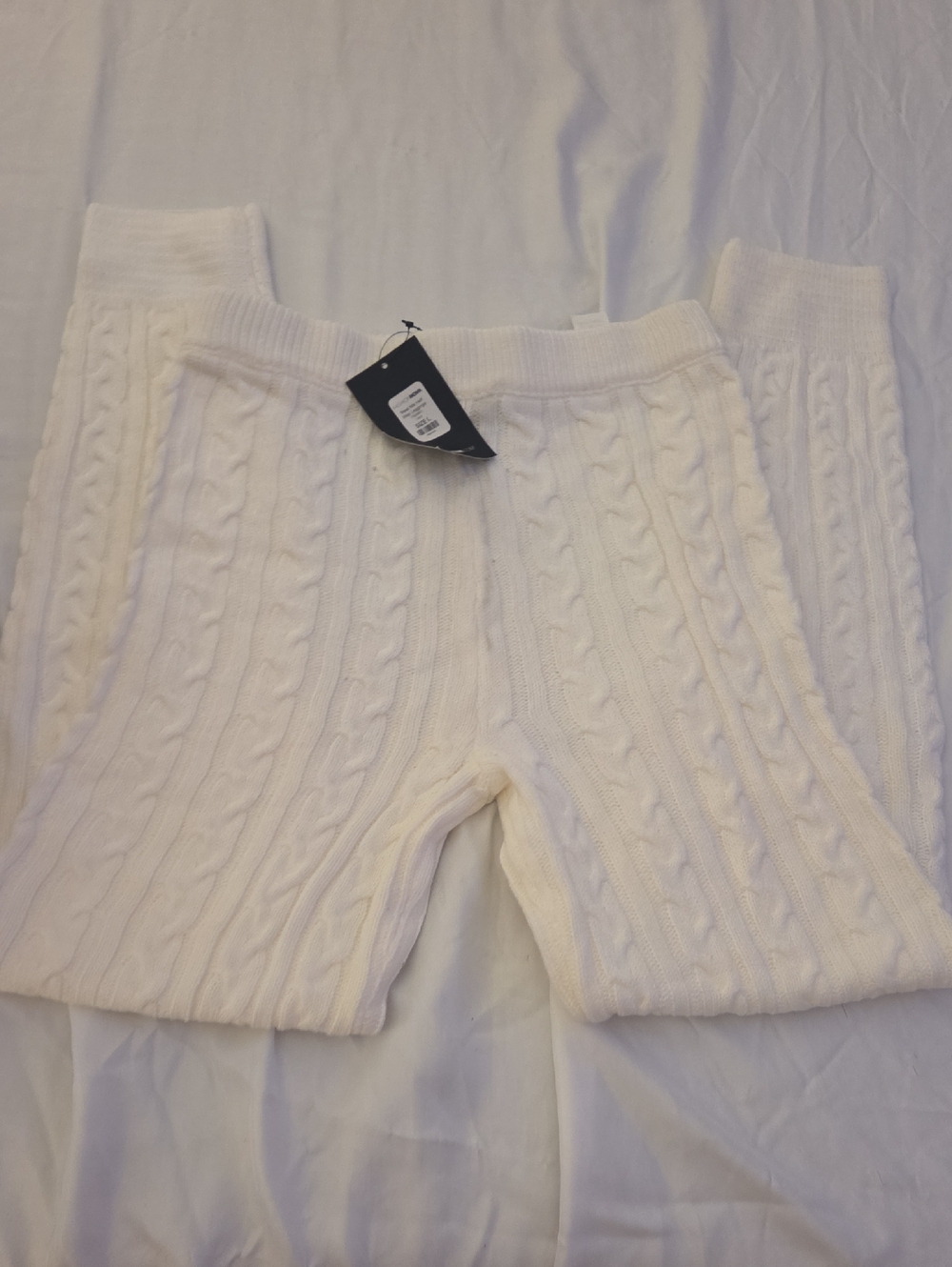 Fashion Nova Cream Cable Knit Leggings